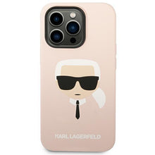 Заредете изображение във визуализатора на галерията – Karl Lagerfeld KLHCP14XSLKHLP iPhone 14 Pro Max 6.7 "hardcase pink / pink Silicone Karl`s Head
