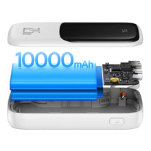 Заредете изображение във визуализатора на галерията – Baseus Qpow Digital Display powerbank with fast charging 10000mAh 22.5W QC/PD/SCP/FCP with built-in USB-C cable white
