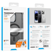 Заредете изображение във визуализатора на галерията – HOCO AS3 Amber case compatible with MagSafe for IPHONE 15 transparent black
