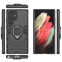 Заредете изображение във визуализатора на галерията – Ring Armor case for Samsung Galaxy S23 Ultra armored cover magnetic ring holder black
