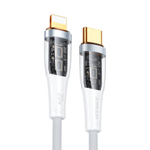 Заредете изображение във визуализатора на галерията – Joyroom fast charging cable with smart switch USB-C - Lightning 20W 1.2m white (S-CL020A3)
