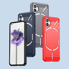 Заредете изображение във визуализатора на галерията – Carbon Case case for Nothing Phone 1 flexible silicone carbon cover black
