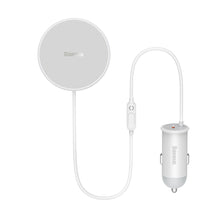 Заредете изображение във визуализатора на галерията – Baseus wireless car charger with MagSafe 15W holder for air vent + USB Type C 25W white (CW01)
