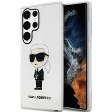 Заредете изображение във визуализатора на галерията – Karl Lagerfeld KLHCS23LHNIKTCT S23 Ultra S918 transparent hardcase Ikonik Karl Lagerfeld
