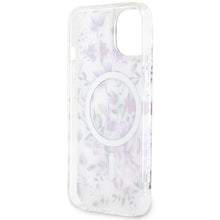 Заредете изображение във визуализатора на галерията – Original Case GUESS hardcase Flower MagSafe GUHMP14MHCFWST for Iphone 14 Plus transparent
