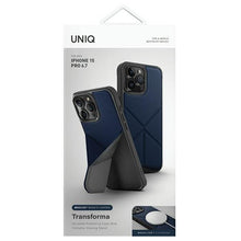 Заредете изображение във визуализатора на галерията – Uniq case Transforma iPhone 15 Pro Max 6.7" Magclick Charging blue/electric blue
