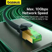 Заредете изображение във визуализатора на галерията – Baseus fast network cable RJ-45 cat.8 40Gbps 10m braided - black
