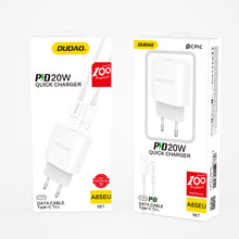 Заредете изображение във визуализатора на галерията – Dudao A8SEU PD USB-C Charger +PD cable 20W White
