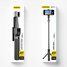 Заредете изображение във визуализатора на галерията – Selfie stick / telescopic pole with tripod Dudao F18B - black
