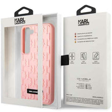 Заредете изображение във визуализатора на галерията – Original faceplate case KARL LAGERFELD KLHCS23SRUPKLPP for SAMSUNG S23 (Rubber Mono Logo Plate / pink)
