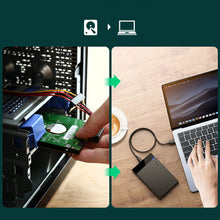 Заредете изображение във визуализатора на галерията – Ugreen adapter enclosure for SATA 2.5'' 6TB drive USB-C 3.0 black (US221)
