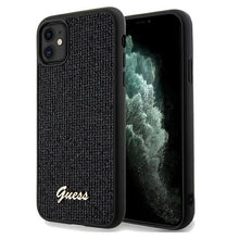 Заредете изображение във визуализатора на галерията – Original Case GUESS Disco Metal Script hardcase GUHCN61PMSDGSK for Iphone 11/ Xr black
