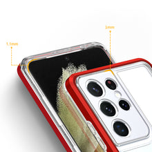 Заредете изображение във визуализатора на галерията – Clear 3in1 case for Samsung Galaxy S23 Ultra silicone cover with frame red
