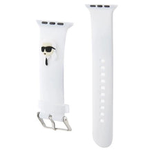 Заредете изображение във визуализатора на галерията – Karl Lagerfeld 3D Rubber Karl Head strap for Apple Watch 38/40/41mm - white
