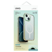 Заредете изображение във визуализатора на галерията – Uniq Combat Duo case iPhone 15 6.1" Magclick Charging green-yellow/sea ​​green-soft yellow
