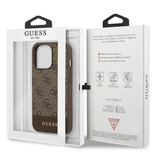 Заредете изображение във визуализатора на галерията – Guess GUHCP13XG4GLBR iPhone 13 Pro Max 6,7" brązowy/brown hard case 4G Stripe Collection
