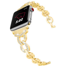 Заредете изображение във визуализатора на галерията – Bracelet loop for Apple Watch 42/44/45 design 3 gold
