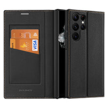 Заредете изображение във визуализатора на галерията – Dux Ducis Skin X2 case Samsung Galaxy S23 Ultra flip case wallet stand black
