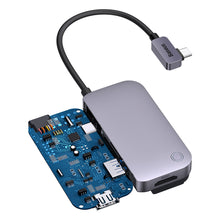 Заредете изображение във визуализатора на галерията – Baseus PadJoy universal USB-C HUB for tablet / smartphone 4in1 USB-C - dark gray
