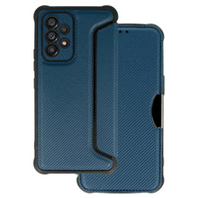 Заредете изображение във визуализатора на галерията – Razor Carbon Book Case for Samsung Galaxy A13 4G navy
