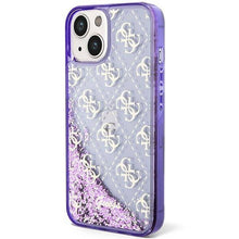Заредете изображение във визуализатора на галерията – Original faceplate case GUESS GUHCP14SLC4PSGU for iPhone 14 (Liquid Glitter 4G Translucent / purple)
