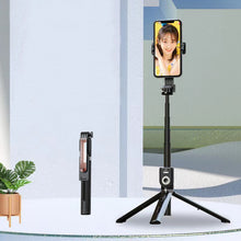 Заредете изображение във визуализатора на галерията – Selfie Stick - with detachable bluetooth remote control and tripod - P80 1,3 metres BLACK
