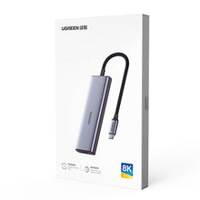Заредете изображение във визуализатора на галерията – HUB USB C - HDMI / 2x USB C / 2x USB A Ugreen CM500 - gray
