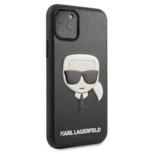 Заредете изображение във визуализатора на галерията – Karl Lagerfeld KLHCN65KHBK iPhone 11 Pro Max czarny/black hardcase Ikonik Karl`s Head
