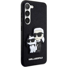 Заредете изображение във визуализатора на галерията – Original KARL LAGERFELD Case Saffiano Karl&amp;Choupette KLHCS23MSANKCPK for Samsung Galaxy S23 Plus black
