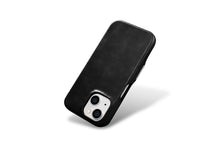 Заредете изображение във визуализатора на галерията – iPhone 15 Plus iCarer Oil Wax Premium Leather MagSafe Compatible Leather Case - Black
