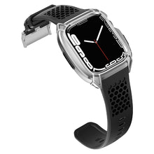 Заредете изображение във визуализатора на галерията – Kingxbar CYF148 2in1 Rugged Case for Apple Watch SE, 6, 5, 4 (44 mm) Stainless Steel with Strap Silver
