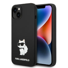 Заредете изображение във визуализатора на галерията – Karl Lagerfeld KLHMP14SSNCHBCK iPhone 14 6.1" hardcase black/black Silicone Choupette MagSafe
