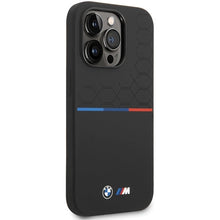 Заредете изображение във визуализатора на галерията – BMW M Silicone Pattern case for iPhone 14 Pro Max - black
