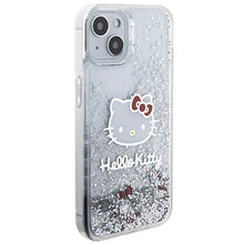 Заредете изображение във визуализатора на галерията – Original Case HELLO KITTY hardcase Liquid Glitter Charms
 Kitty Head HKHCP15SLIKHET for Iphone 15 silver

