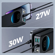 Заредете изображение във визуализатора на галерията – Joyroom JR-PBF03 30W 30000mAh powerbank + USB-A - USB-C cable 0.25m - black
