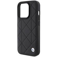 Заредете изображение във визуализатора на галерията – BMW Leather Quilted case for iPhone 15 Pro - black
