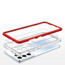 Заредете изображение във визуализатора на галерията – Clear 3in1 case for Samsung Galaxy S23 Ultra silicone cover with frame red
