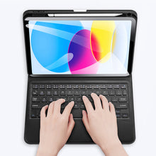 Заредете изображение във визуализатора на галерията – Dux Ducis Touchpad Keyboard Case for iPad 10.9'' 2022 (10th Gen.) bluetooth keyboard with trackpad black
