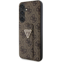 Заредете изображение във визуализатора на галерията – Original Case GUESS - hardcase Grip Stand 4G Triangle Strass GUHCS24SPGS4TDW for Samsung Galaxy S24 Brown
