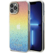 Заредете изображение във визуализатора на галерията – Original faceplate case GUESS GUHCP12MHDECMI for iPhone 12/12 Pro (IML Faceted Mirror / disco iridescent)
