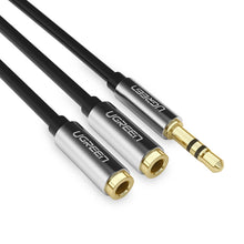 Заредете изображение във визуализатора на галерията – Ugrenn AV123 headphone cable 3.5 mm minijack (male) - 2x 3.5 mm minijack (female) - black
