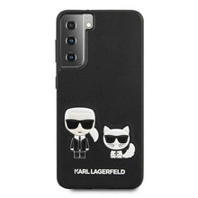 Заредете изображение във визуализатора на галерията – Оригинален гръб Karl Lagerfeld за samsung s21 plus (ikonik karl &amp; choupette / black) - TopMag
