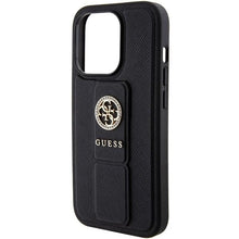 Заредете изображение във визуализатора на галерията – Guess Grip Stand 4G Saffiano Strass case for iPhone 15 Pro Max - black
