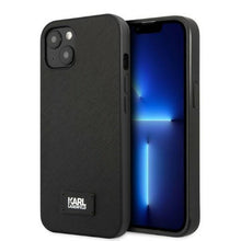 Заредете изображение във визуализатора на галерията – Karl Lagerfeld KLHCP13SSFMP2K iPhone 13 mini 5.4" hardcase black/black Saffiano Plaque
