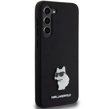 Заредете изображение във визуализатора на галерията – Karl Lagerfeld Silicone Choupette Metal Pin case for Samsung Galaxy S23+ - black
