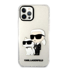 Заредете изображение във визуализатора на галерията – Karl Lagerfeld KLHCP12MHNKCTGT iPhone 12 /12 Pro 6.1" transparent hardcase Gliter Karl&amp;Choupette
