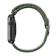 Заредете изображение във визуализатора на галерията – UNIQ pasek Aspen Apple Watch 40/38/41mm Series 4/5/6/7/8/SE/SE2 Braided zielony/cypress green
