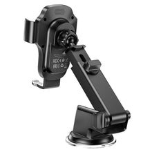 Заредете изображение във визуализатора на галерията – HOCO car phone holder on center console / window with wirelles charging 15W Wise HW3 black
