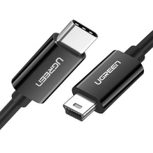 Заредете изображение във визуализатора на галерията – Ugreen US242 USB-C (male) / mini USB (male) cable 1 m - black
