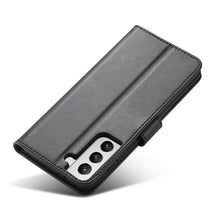 Заредете изображение във визуализатора на галерията – Magnet Case elegant case cover cover with a flap and stand function for Samsung Galaxy S22 Ultra black
